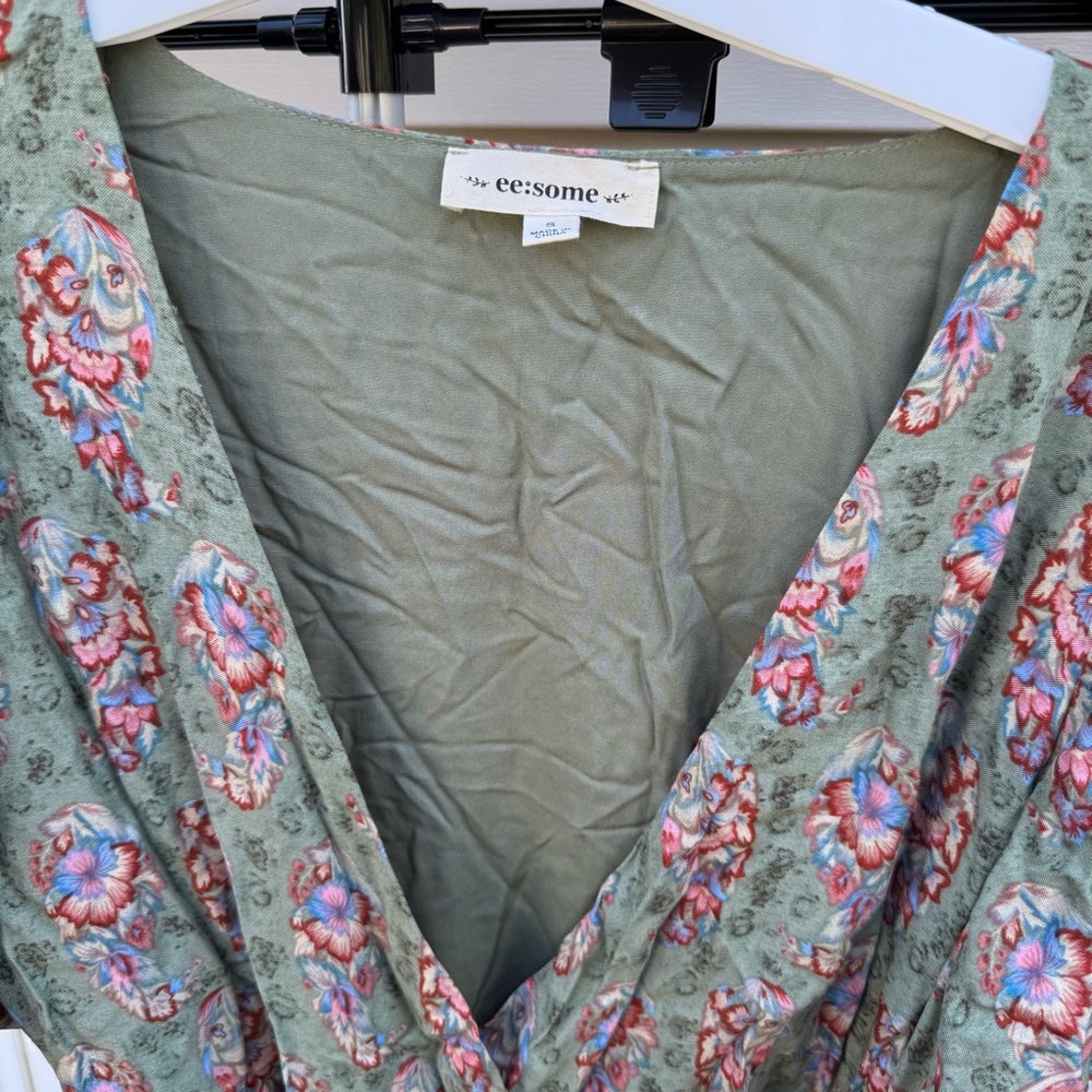 E E SOME Floral Wrap Around Maxi Dress Size Small - Picture 3 of 4
